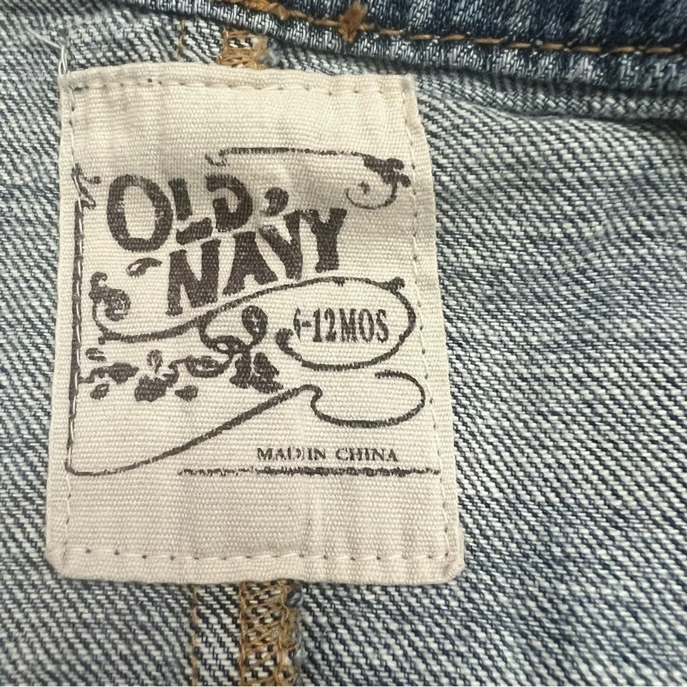 Old Navy Infant Baby Girl Sz 6-12M Denim Jacket Jean Jacket Mock Neck Peplum